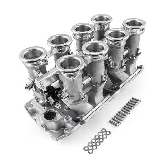 Chevy BBC 454 Downdraft 8 Stack EFI Intake Manifold System Complete Satin