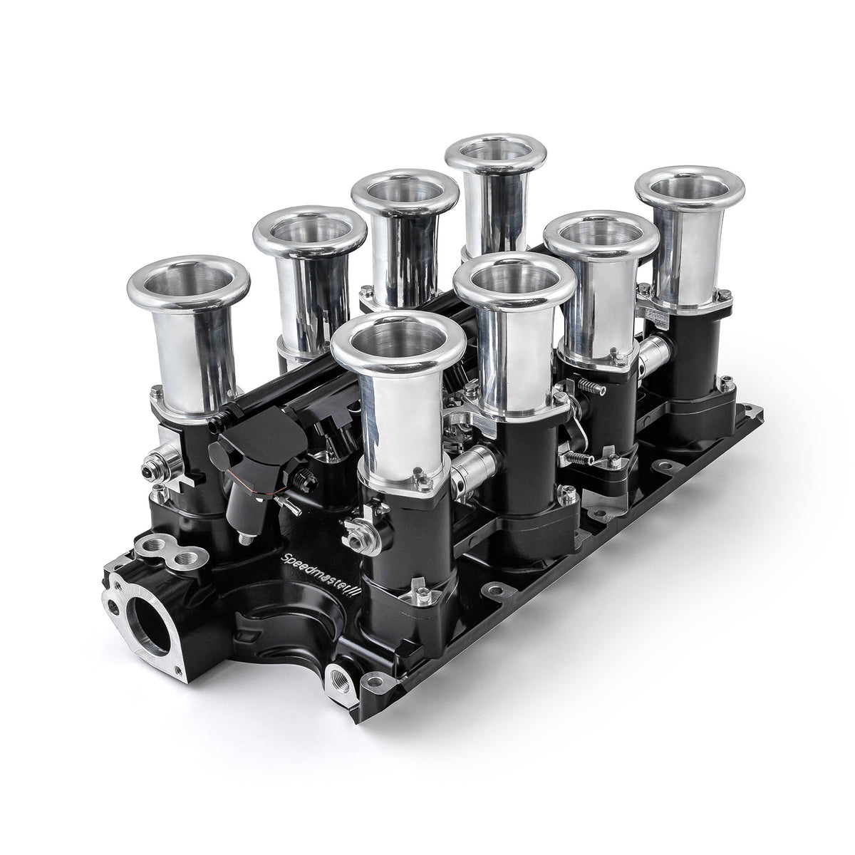 Ford 351W Windsor Downdraft 8 Stack EFI Intake Manifold System Complete Black