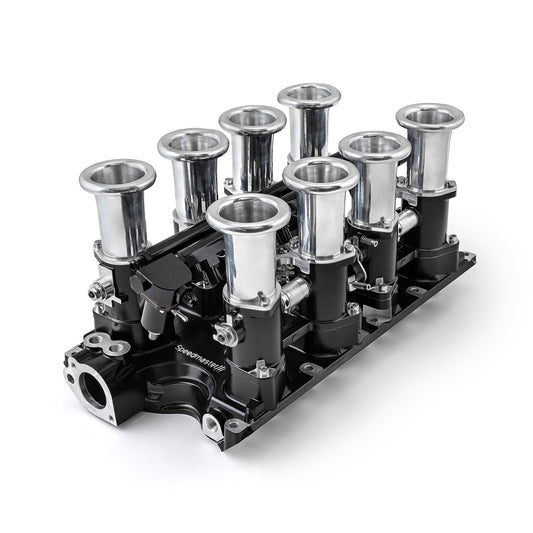 Ford 351W Windsor Downdraft 8 Stack EFI Intake Manifold System Complete Black