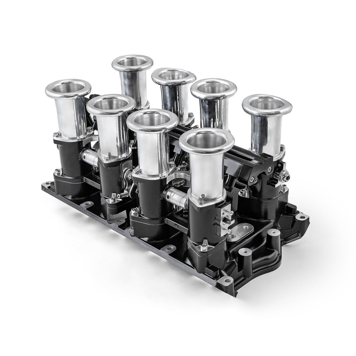 Ford 351W Windsor Downdraft 8 Stack EFI Intake Manifold System Complete Black