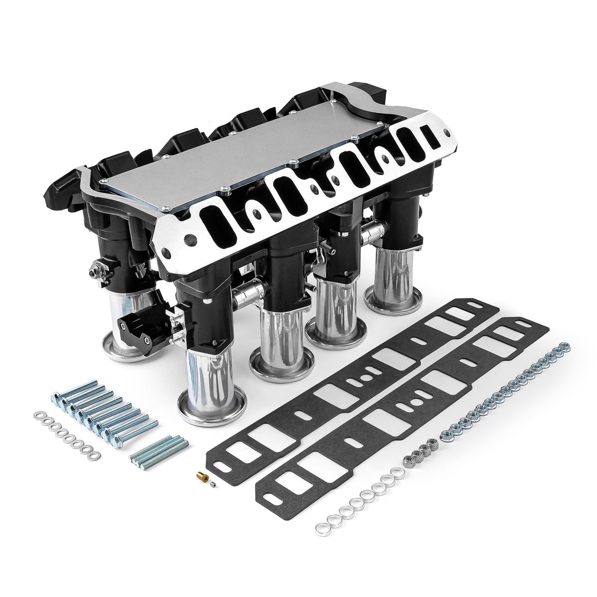 Ford 351W Windsor Downdraft 8 Stack EFI Intake Manifold System Complete Black