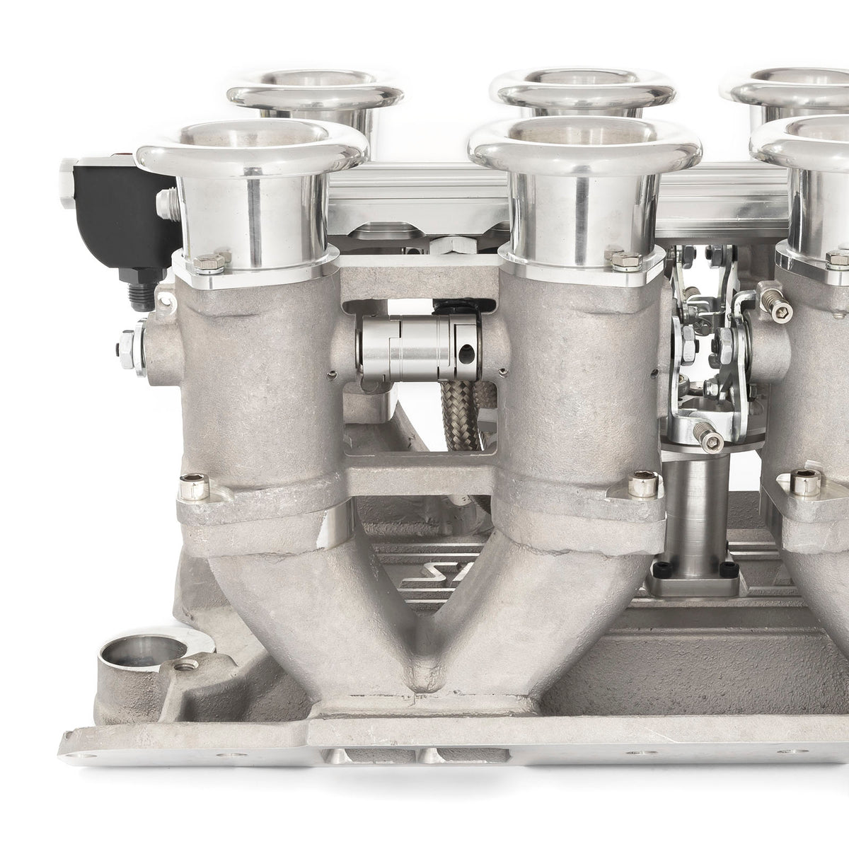 Chevy SBC 350 Downdraft EFI Stack Intake Manifold System Complete Satin