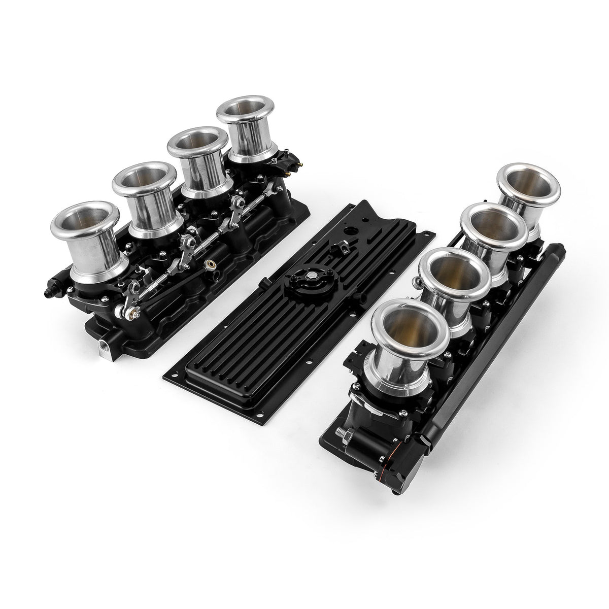Chevy GM LS1 Downdraft EFI Stack Intake Manifold System Complete [Black]