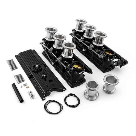 Chevy GM LS1 Downdraft EFI Stack Intake Manifold System Complete [Black]