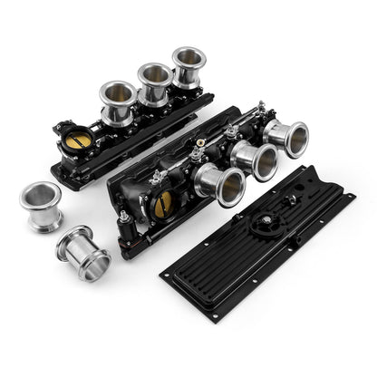 Chevy GM LS1 Downdraft EFI Stack Intake Manifold System Complete [Black]