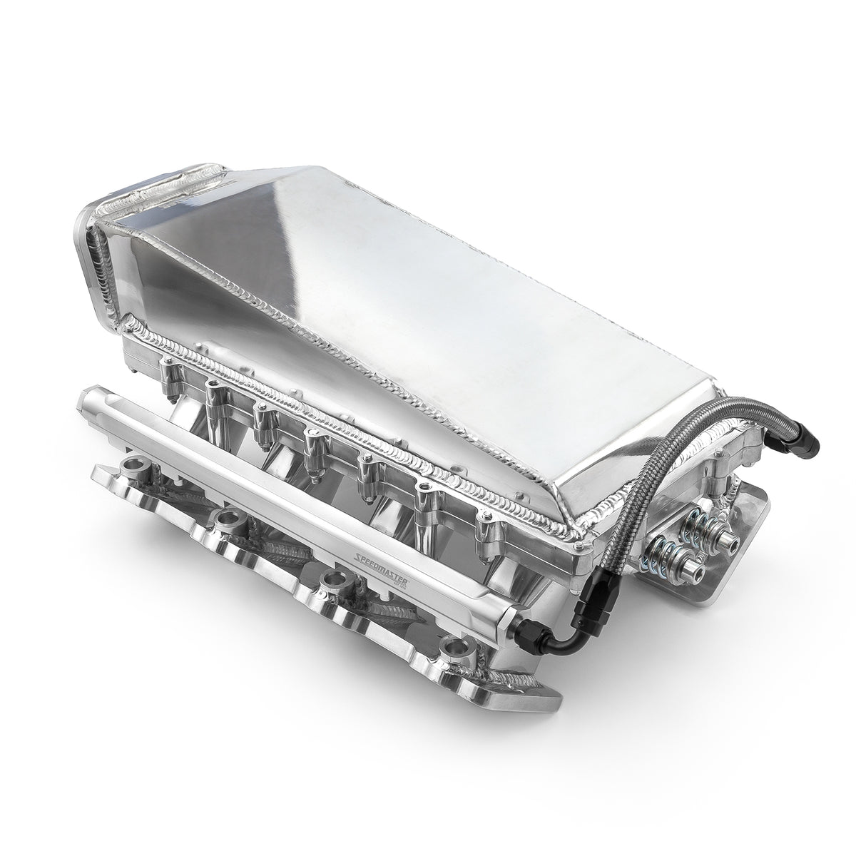 Chevy GM LS3 2pc Fabricated Ram Air 98mm 4 Bolt EFI Intake Manifold Polished