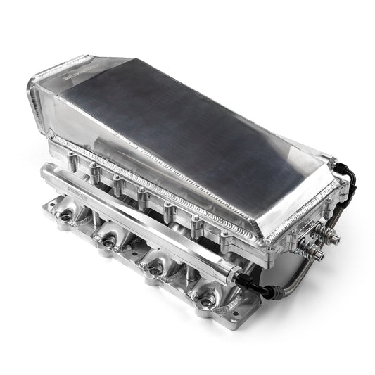 Ford 5.0L Coyote 2pc Fabricated Low Ram Air 98mm 4 Bolt EFI Intake Manifold Polished