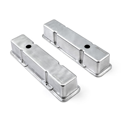 Chevy SBC 350 Aluminum Valve Covers Tall w/Hole [Polished]
