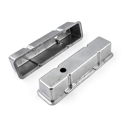 Chevy SBC 350 Aluminum Valve Covers Tall w/Hole [Polished]