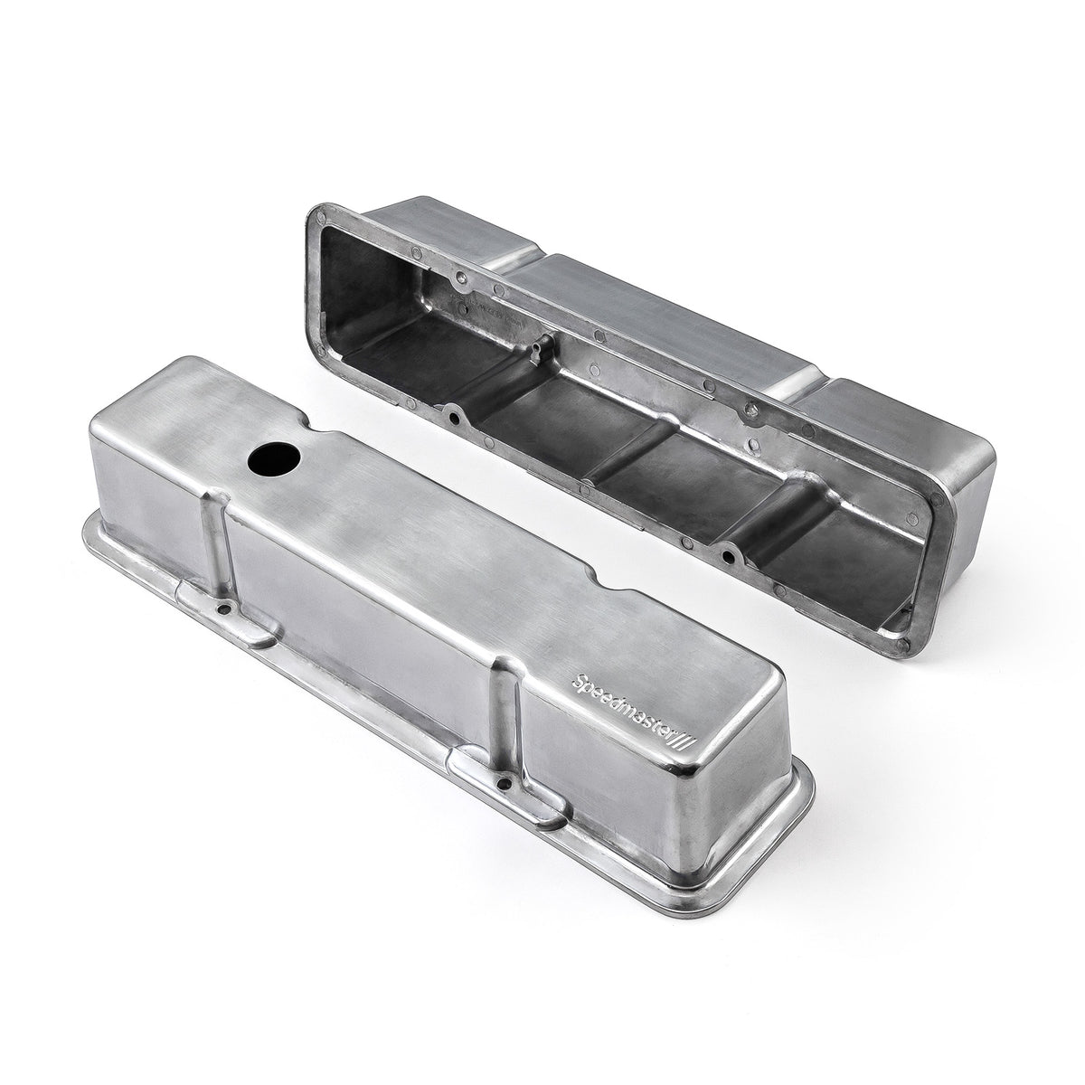 Chevy SBC 350 Aluminum Valve Covers Tall w/Hole [Polished]