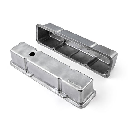 Chevy SBC 350 Aluminum Valve Covers Tall w/Hole [Polished]