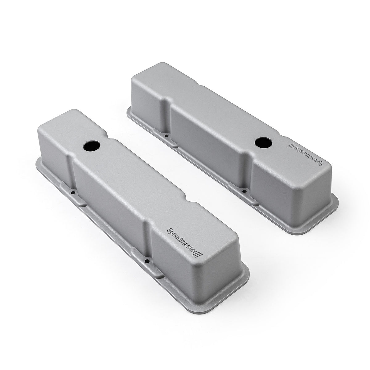 Chevy SBC 350 Aluminum Valve Covers Tall w/Hole [Silver]