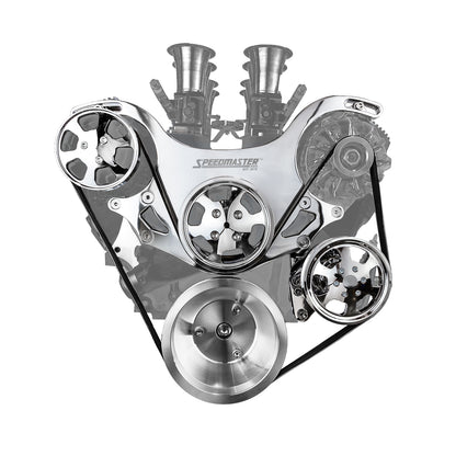 Chevy BBC 454 Aluminum Complete Serpentine Engine Pulley Kit [Polished]