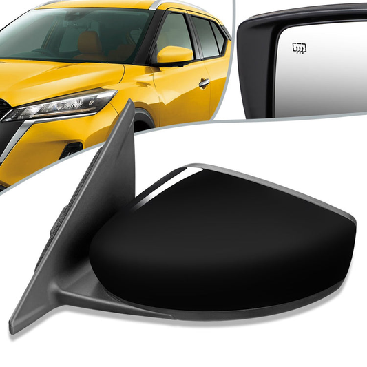 RETROVISOR MIRROR - OEM - 18-20 NISSAN KICKS - POWERED - HEATED - FOLDING - BLACK MATERIAL - LEFT