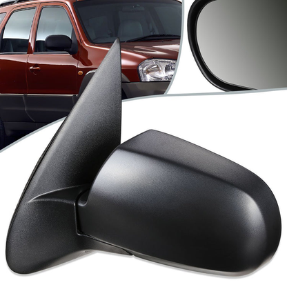 RETROVISOR MIRROR - OEM - 01-04 MAZDA TRIBUTE - MANUAL - TEXTURED - BLACK - LEFT