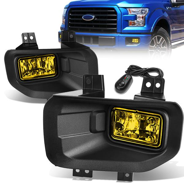 FAROS DE NIEBLA 15-17 FORD F-150 - WITH SWITCH AND BEZEL - H10 BULB - AMBER