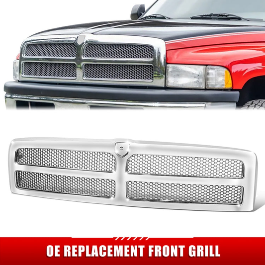 PARRILLA GRILLE - DG RAM '94-'01/ GRILLE ASS'Y/ SILVER W/CHROME FRAME//PARTS.NO,CH1200178//OEM NO,55055252