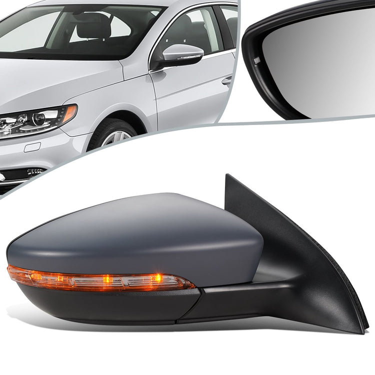RETROVISOR MIRROR - OEM - 09-13 VOLKSWAGEN PASSAT - POWERED - HEATED - W/ SIGNAL LIGHT - W/ PUDDLE LIGHT - FOLDING - RIGHT - GRAY