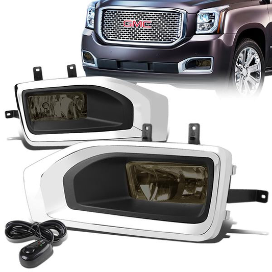 FAROS DE NIEBLA 15-18 GMC YUKON , XL - WITH SWITCH, BEZEL - 5202 BULB - SMOKE