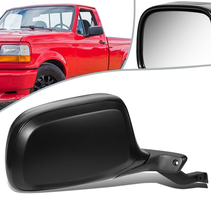 RETROVISOR MIRROR - OEM - 92-96 FORD F-150 - MANUAL - FOLDING - BLACK - RIGHT