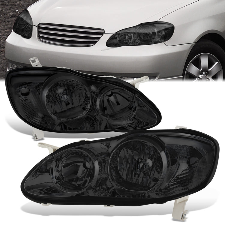 FAROS 03-08 TOYOTA COROLLA - 9006 LOW BEAM / 9005 HIGH BEAM / 3157A TURN SIGNAL - SMOKE HOUSING / CLEAR CORNER