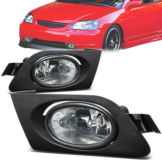 FAROS DE NIEBLA 01-03 HONDA CIVIC 2/4-DR - W/ SWITCH - H11 BULB - CLEAR