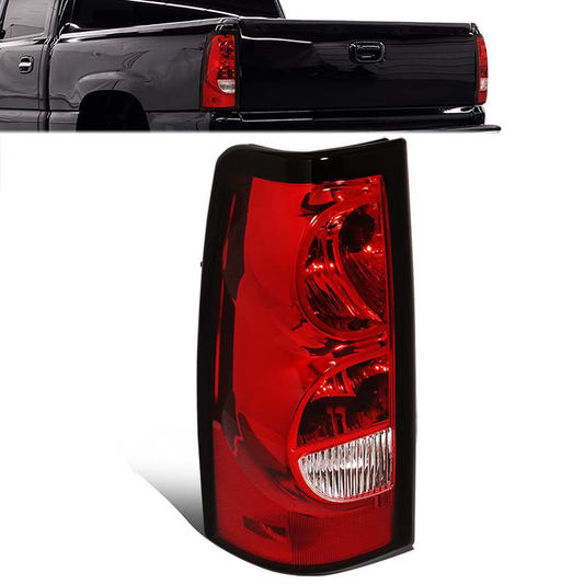 FAROS TRASEROS 03-06 CHEVY SILVERADO 1500, 2500, 3500, 1500HD, 2500HD, 3500HD / 2007 CHEVY SILVERADO 1500, 1500HD, 2500HD, 3500 CLASSIC - FITS FLEETSIDE MODELS ONLY W/O DUALLY WHEELS - LEFT - RED