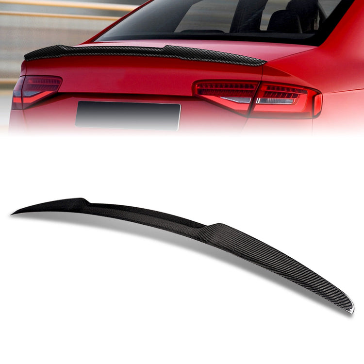 SPOILER CAR TRUNK SPOILER - 09-12 AUDI A4 / 09-12 AUDI A4 QUATTRO - FITS SEDAN MODELS - CARBON FIBER BLACK
