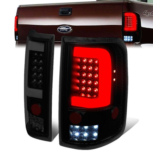 FAROS TRASEROS 04-08 FORD F-150 / LOBO - 3D - C-BAR LED - BLACK / SMOKE