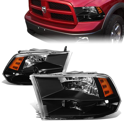 FAROS 09-10 DODGE RAM 1500 / 2010 DODGE RAM 2500, 3500 / 11-18 DODGE RAM 1500, 2500, 3500, 4500, 5500 - FITS 2009 NEW BODY STLYLE MODELS ONLY - WILL NOT FIT MODELS IWTH FACTORY PROJECTOR LED STYLE HEADLIGHTS - ONLY FITS MODELS WITH QUAD HEADLAMPS - BLACK