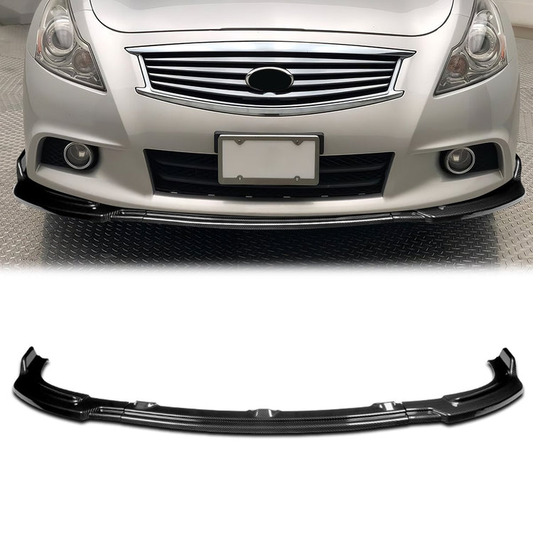 LIP FRONTAL 10-13 INFINITI G37 SEDAN - REQUIRES DRILLING BUMPER FOR INSTALLATION - 3PC - CARBON FIBER LOOK