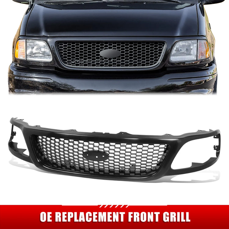 PARRILLA GRILLE - FD F150 P/U '97-'03/ GRILLE ASS'Y 99-03/ MAT-BLACK/ W/BLACK FRAME (PTM)/ (W/HONEYCOMB TYPE) (W/O STX)/FO1200370=FO1200381//PARTS.NO,FO1200370//OEM NO,3L3Z8200BA