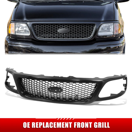 PARRILLA GRILLE - FD F150 P/U '97-'03/ GRILLE ASS'Y 99-03/ MAT-BLACK/ W/BLACK FRAME (PTM)/ (W/HONEYCOMB TYPE) (W/O STX)/FO1200370=FO1200381//PARTS.NO,FO1200370//OEM NO,3L3Z8200BA