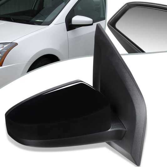 RETROVISOR MIRROR - OEM - 07-12 NISSAN SENTRA - POWERED - PAINTABLE - BLACK - RIGHT