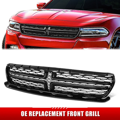 PARRILLA GRILLE - DG CHARGR 15-17/18-22/ GRILLE ASS'Y 15-22/ MAT-BLACK W/PAINTED BLACK MLDG/ (W/O HOOD SCOOP)
