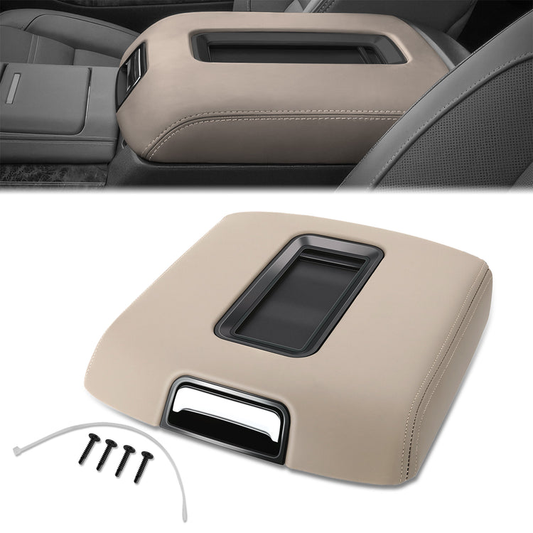 TAPA DE CONSOLA CENTER CONSOLE COVER - 15-19 CHEVROLET TAHOE / 15-19 GMC YUKON - BROWN DUNE LEATHER