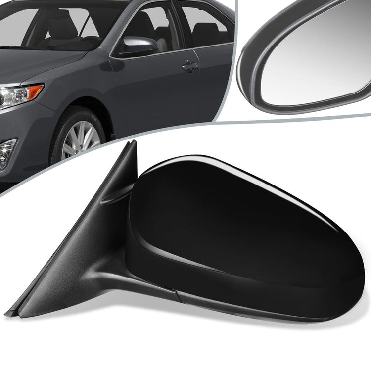 RETROVISOR MIRROR - OEM - 12-14 TOYOTA CAMRY - POWERED - HEATED - TEXTURED - BLACK - LEFT