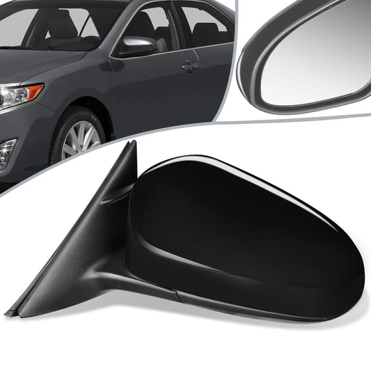 RETROVISOR MIRROR - OEM - 12-14 TOYOTA CAMRY - POWERED - HEATED - TEXTURED - BLACK - LEFT