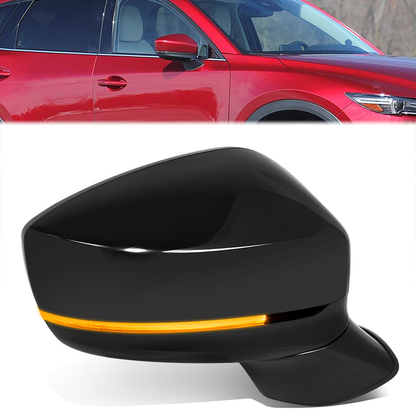 RETROVISOR MIRROR - OE STYLE - MAZDA CX-5 19-23 - WITH POWER WITH HEATED FOLD WITH BLIND SPOT WITH SIGNAL - PASSENGER SIDE - PAINT TO MATCH - BLACK