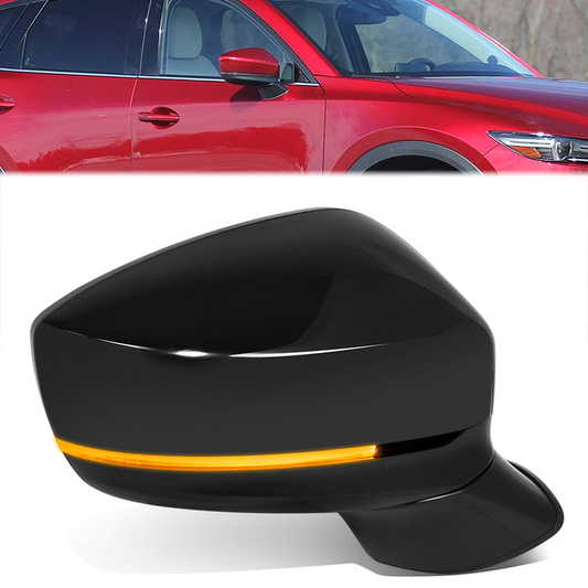 RETROVISOR MIRROR - OE STYLE - MAZDA CX-5 19-23 - WITH POWER WITH HEATED FOLD WITH BLIND SPOT WITH SIGNAL - PASSENGER SIDE - PAINT TO MATCH - BLACK