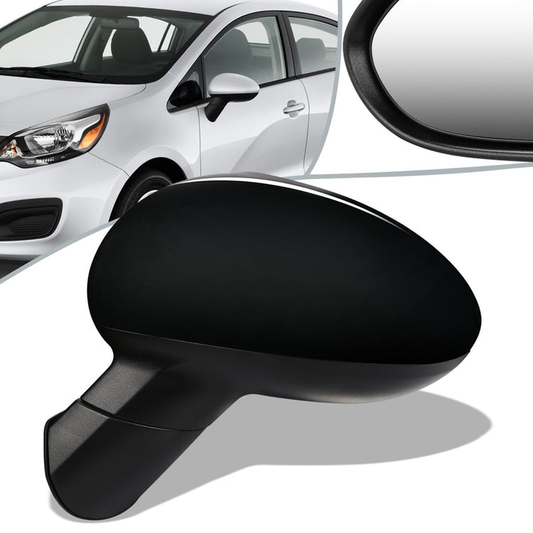 RETROVISOR MIRROR - OEM - 12-15 KIA RIO - POWERED - HEATED - FOLDING - BLACK MATERIAL - LEFT