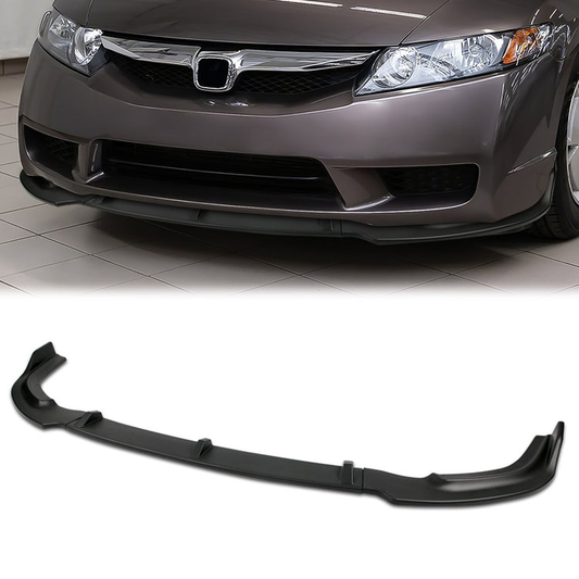 LIP FRONTAL 06-08 HONDA CIVIC SEDAN 4-DR - REQUIRES DRILLING BUMPER FOR INSTALLATION - 3PC - MATTE BLACK