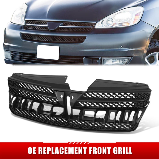 PARRILLA GRILLE - TY SIENA '04-'05/'06-'10/ GRILLE ASS'Y '04-'05/ PAINTED BLACK/ W/O CHROME INSERT//PARTS.NO,TO1200276//OEM NO,53111AE010