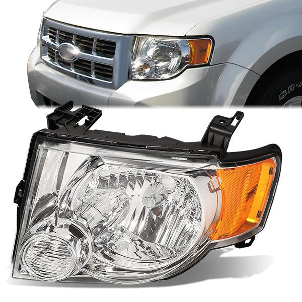 FAROS OE STYLE - 08-12 FORD ESCAPE - USES H13 HIGH/LOW BEAM BULBS - CHROME HOUSING - LEFT