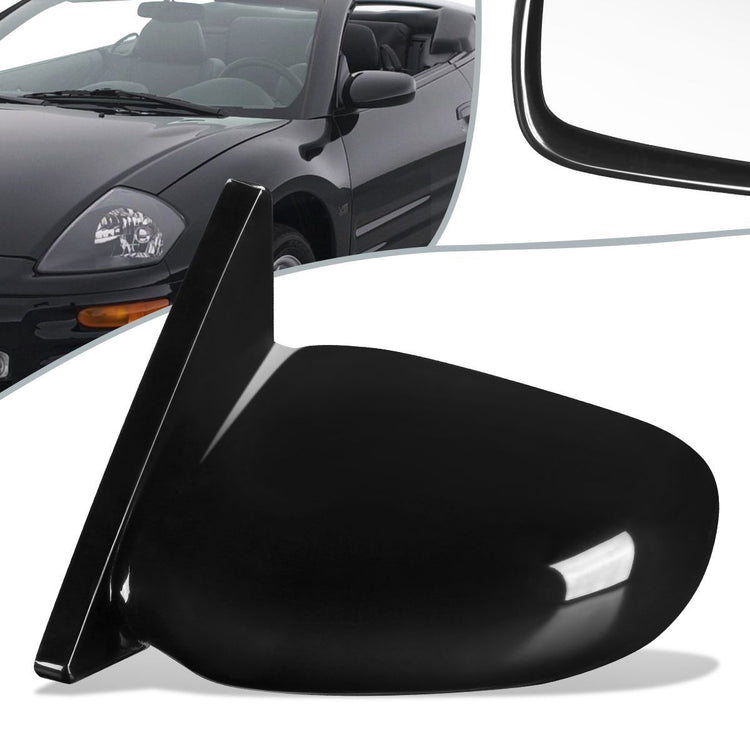 RETROVISOR MIRROR - OEM - 00-05 MITSUBISHI ECLIPSE / 01-05 CHRYSLER SEBRING / 01-05 DODGE STRATUS - POWERED - PAINTABLE - BLACK - LEFT