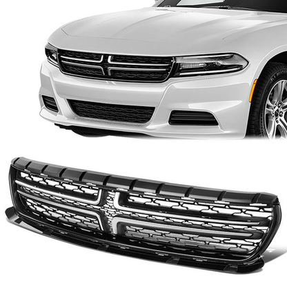 nan GRILLE - 15-18 DODGE CHARGER - DOES NOT FIT SRT MODELS - OE STYLE - BLACK / CHROME TRIM