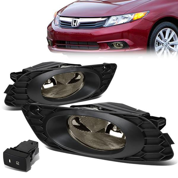 FAROS DE NIEBLA 12 HONDA CIVIC - 4-DR - W/ SWITCH - H11 BULB - SMOKE