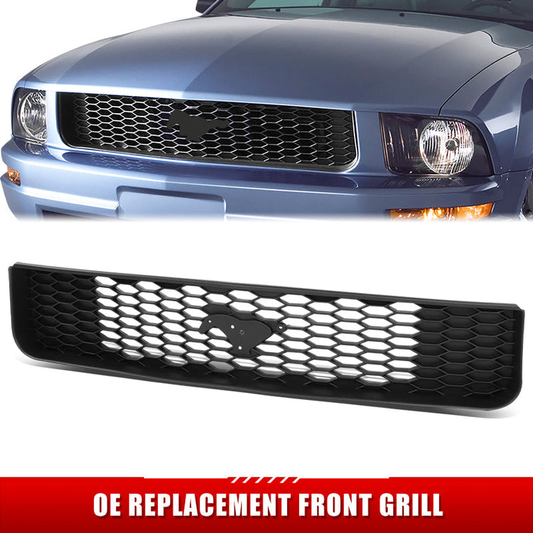 PARRILLA GRILLE - FD MSTNG 05-09/ GRILLE ASS'Y 05-09/ MAT-BLACK/ (W/O BASE W/O PONY PKG)/ DELUXE|PREMIUM)/FO1200421=FO1200486//PARTS.NO,FO1200421//OEM NO,6R3Z8200AA
