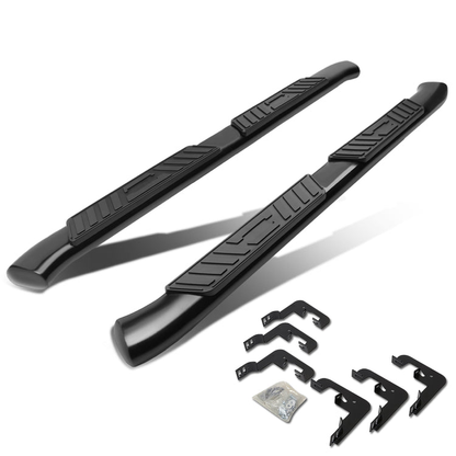 ESTRIBOS 5" - OVAL - 45 DEG - 07-19 CHEVY SILVERADO 1500, GMC SIERRA 1500 / 07-19 GMC SIERRA 2500HD 3500HD - EXTENDED CABS ONLY - BLACK