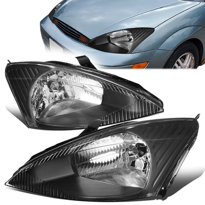 FAROS 03-04 FORD FOCUS -  OE STYLE - H13 HIGH/LOW BEAM - BLACK HOUSING / CLEAR CORNER